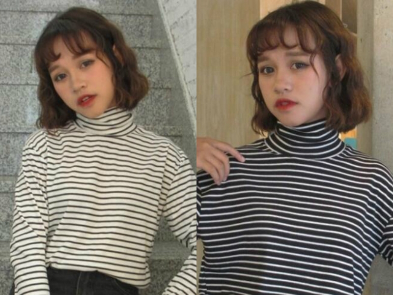 少女感十足的韩系女生齐肩短发卷发波波头发型图片