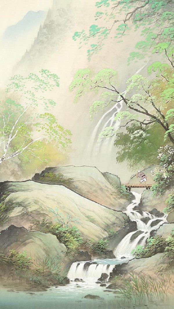 中国风满满的山水花高清手机壁纸图片