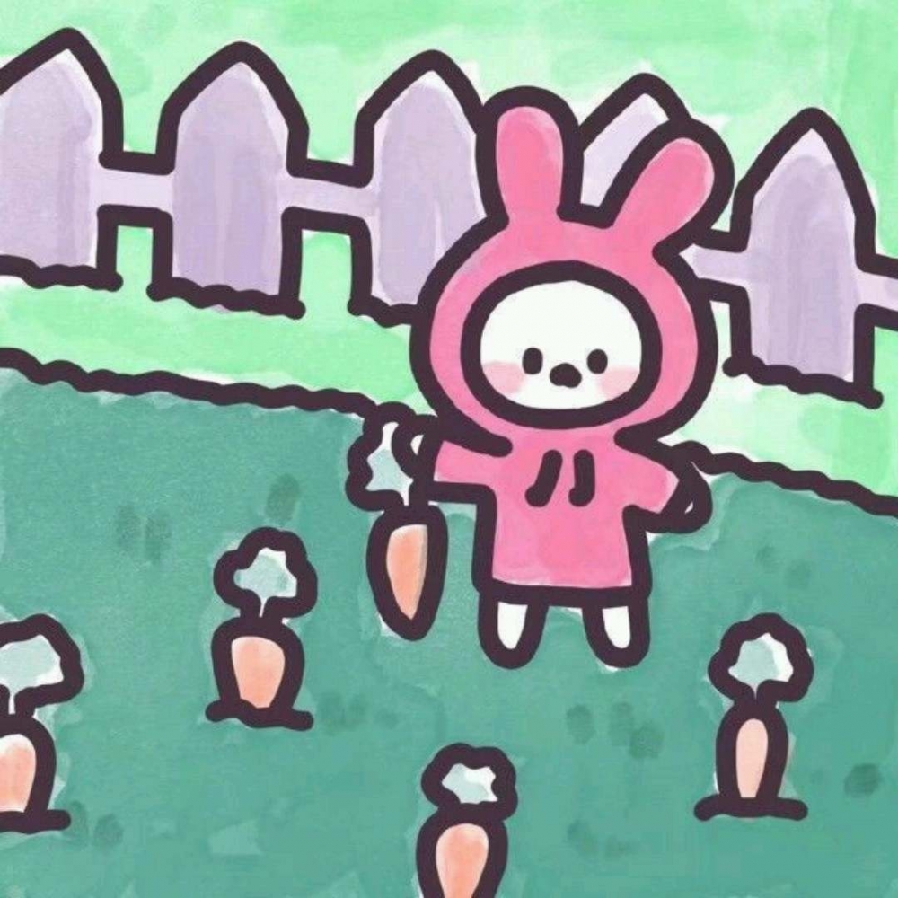 可爱软萌的卡通小兔子简约手绘小孩子简笔画图片