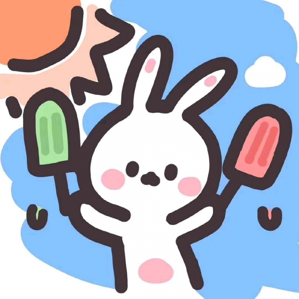 可爱软萌的卡通小兔子简约手绘小孩子简笔画图片