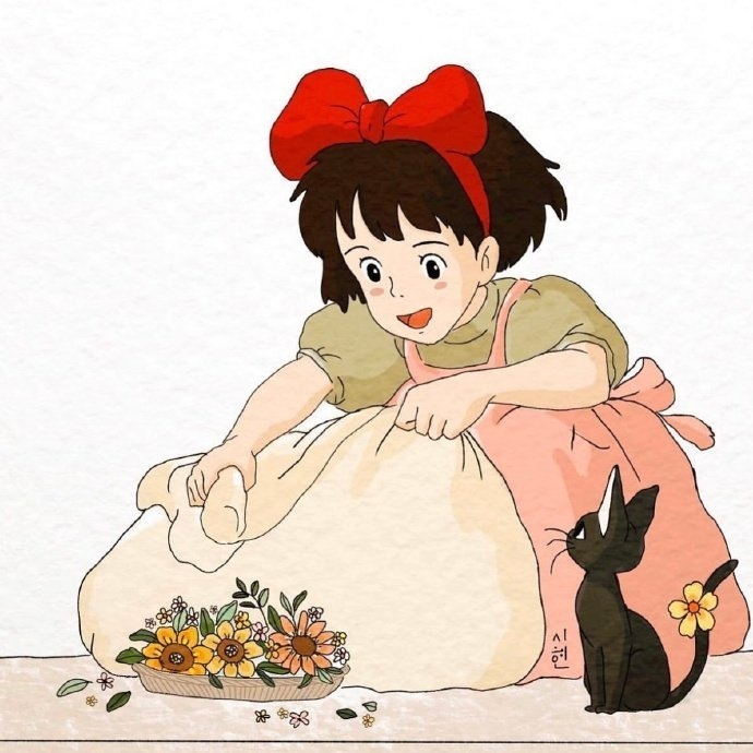魔女宅急便超可爱日本美少女甜美治愈系女生动漫卡通QQ微信头像