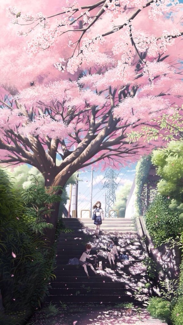 卡通动漫里好看的天空美丽风景唯美小清新手机壁纸图片