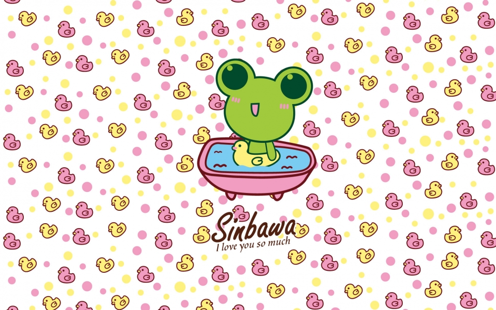 软萌可爱的卡通动漫Sinbawa小青蛙超清简约电脑桌面壁纸图片