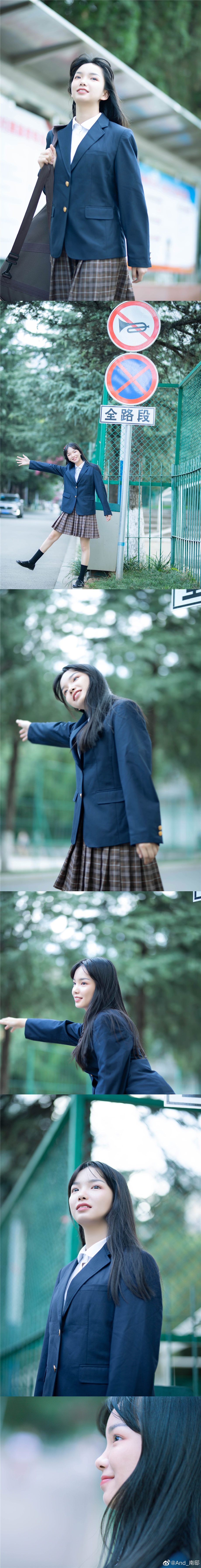 超短裙清纯美少女jk制服诱惑白皙美腿小清新户外俏皮写真