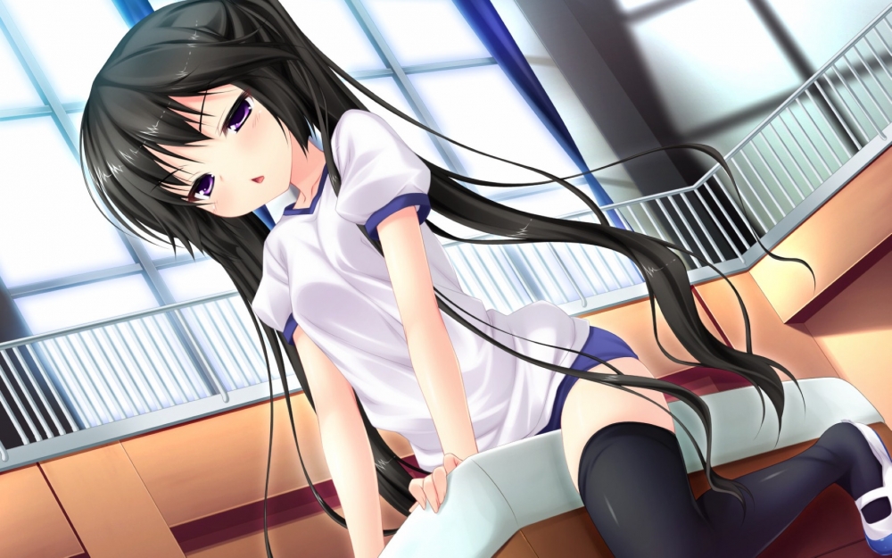 大眼睛可爱软萌的二次元制服女仆美少女电脑桌面壁纸图片