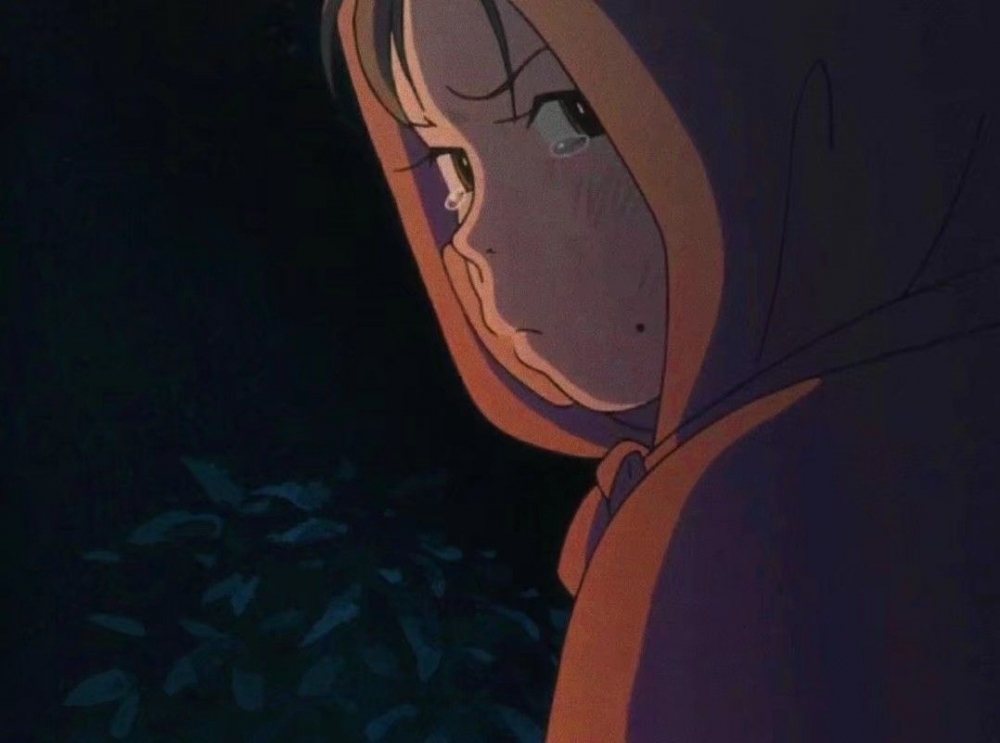 小女孩卡通含泪委屈的图片