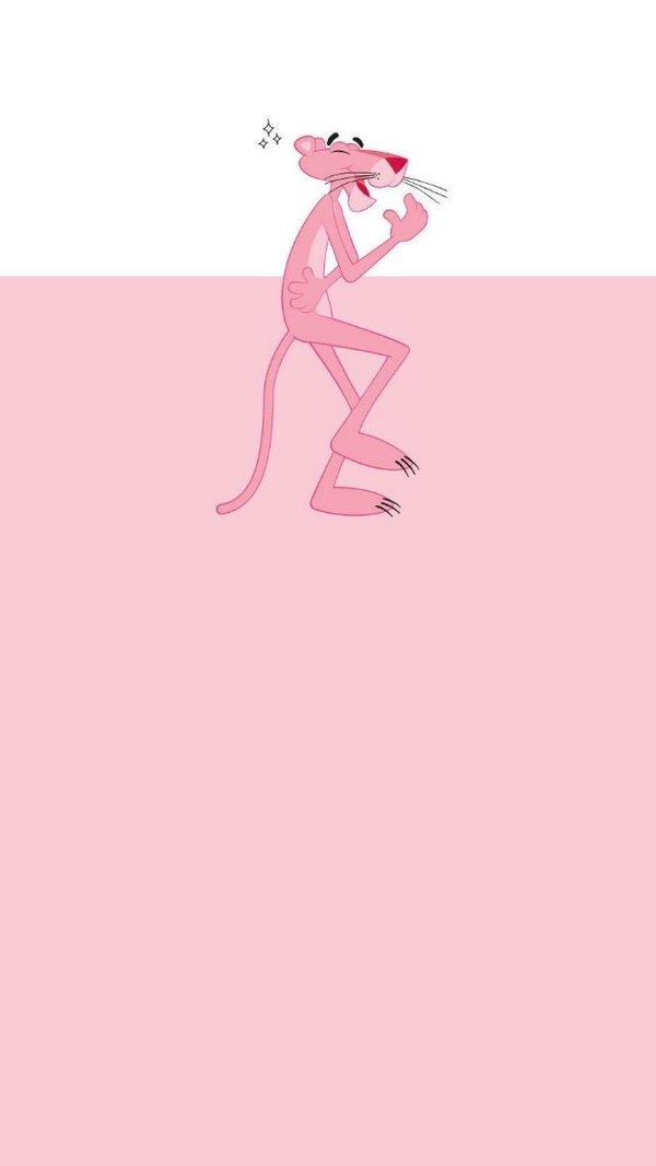 可爱的粉红豹少女心爆棚唯美小清新粉色手机锁屏壁纸图片