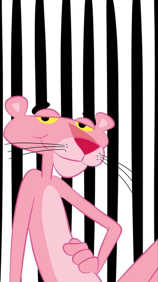 可爱的粉红豹少女心爆棚唯美小清新粉色手机锁屏壁纸图片