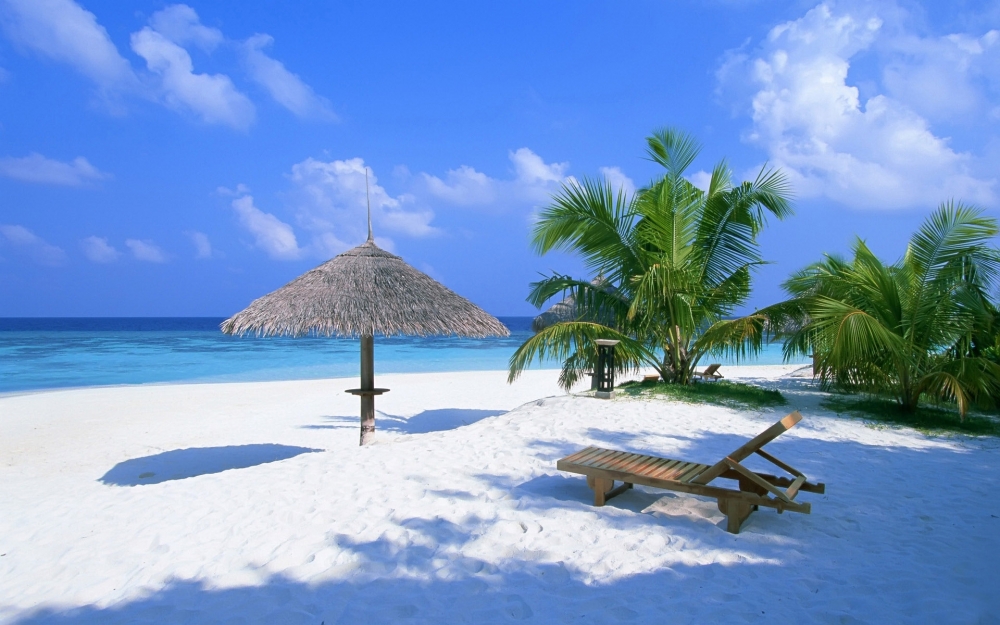 国外马尔代夫美丽辽阔的大海风景电脑高清桌面壁纸