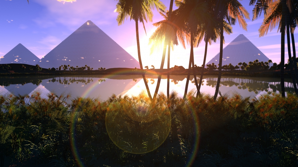 神秘古埃及金字塔的美丽风景图片大全高清电脑桌面壁纸